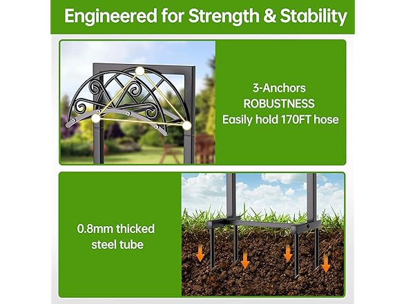 GREENER Garden Hose Holder, Black