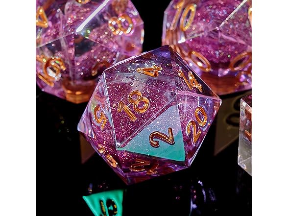 FugaCity DND Dice Set, Sand Flow-Purple