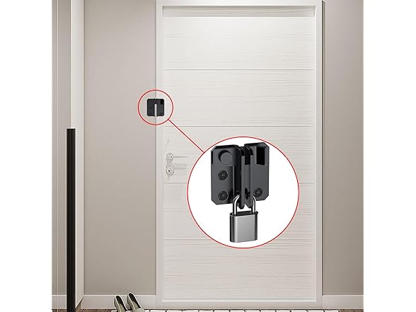 Door Flip Latch Slide Bolt Black-L