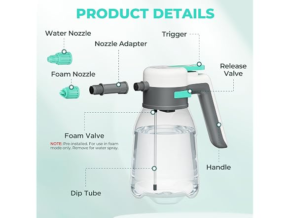 HAUSHOF 61 fl oz Cordless Electric Foam Sprayer