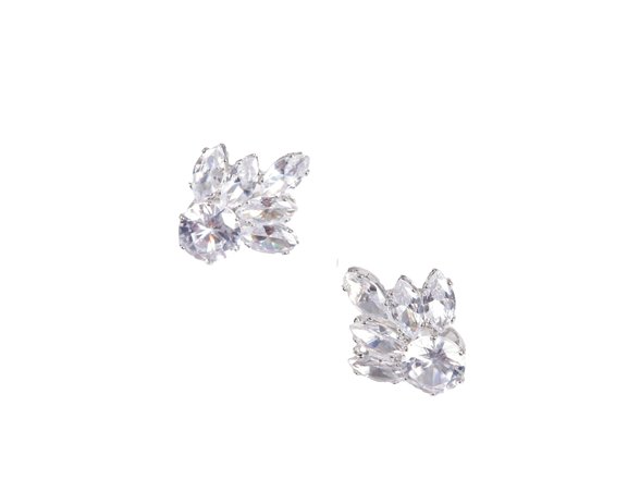 Silver Marquise Cluster Studs
