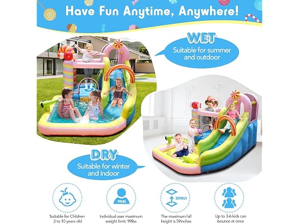 NBSPORT Inflatable Water Slide Bounce House