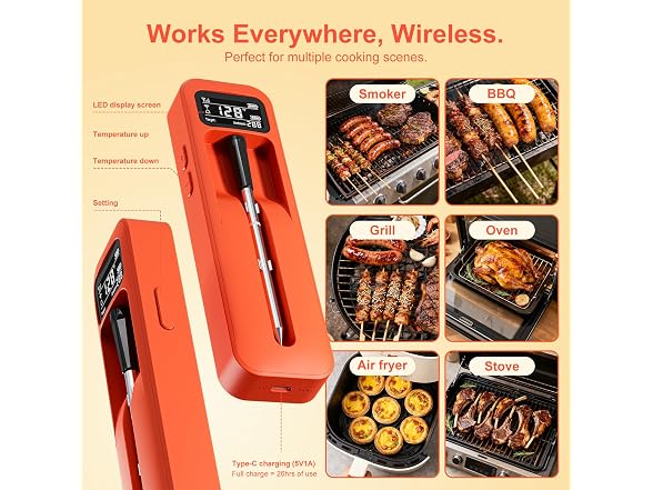 Heieeus Smart Wireless Meat Thermometer