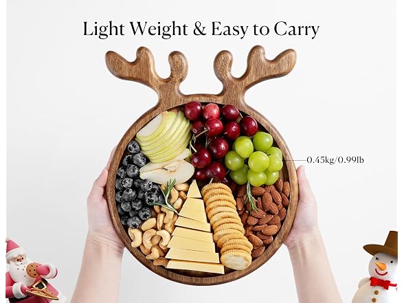 DOFIRA Acacia Antler Serving Platter
