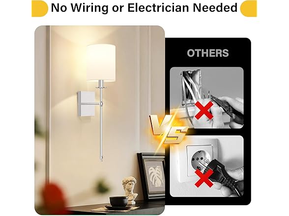 Bosceos B0DZ2MGX94 27 Inch Battery Operated Wall Sconces