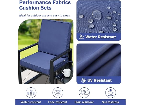 IPYNBAP Outdoor Chair Cushions 24x24x4