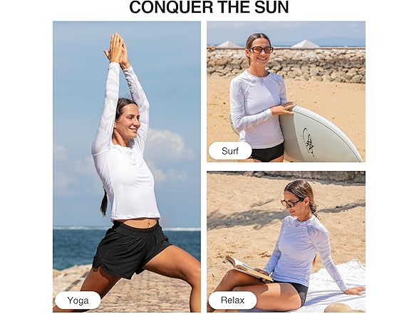 Kanu Surf Women's LS UPF50 Rash Top White (L)