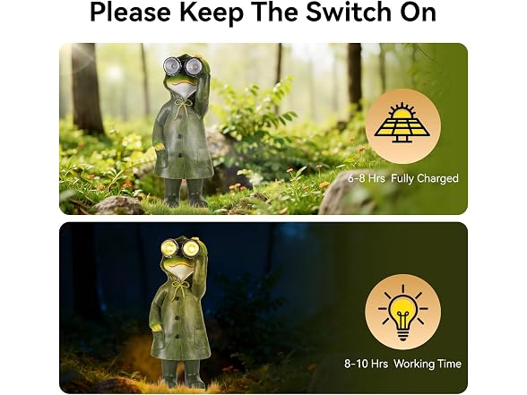 Paxato Solar Garden Statues Decor Frog