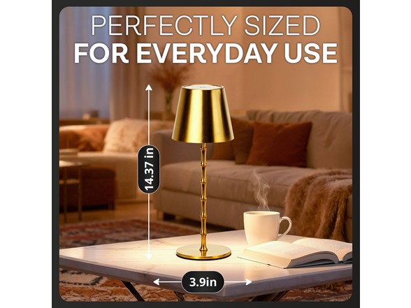 Bell+Howell Bamboo Design Gold Lamp
