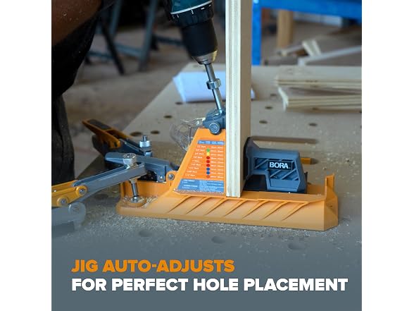 BORA Automatic Pocket Hole Jig w/350 pc Screw Set - Gallery 4