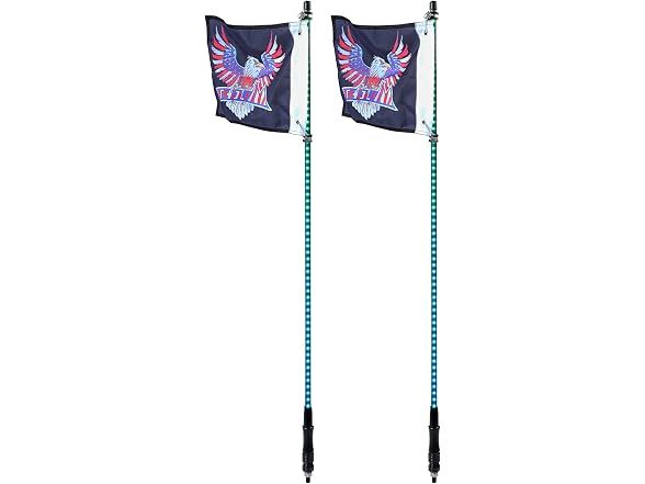 2 PCS 4 FT Whip Light, APP & RF Remote Control