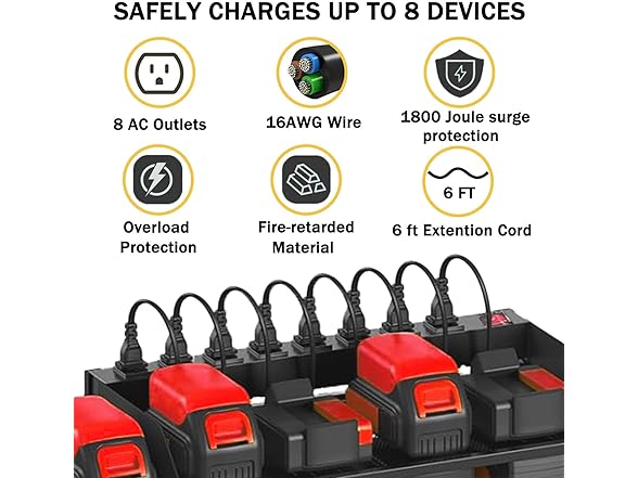 HWWPBG Tool Organizer Wall Mount w/ Charging Station