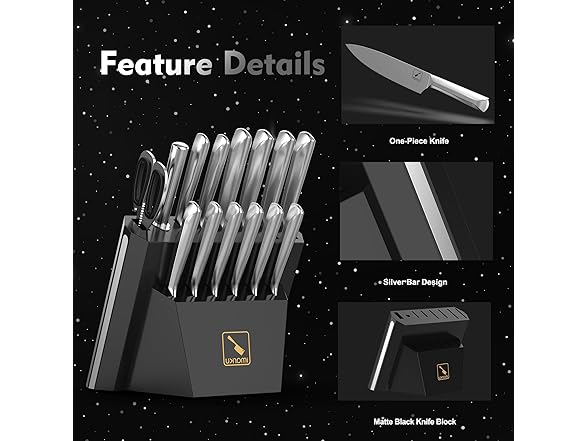 imarku 15 PCS Kitchen Knife Set