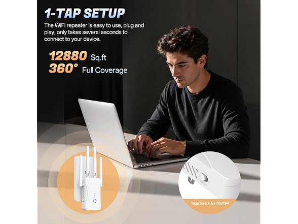 Mekupc WiFi Extender 12880 Sq.ft Range