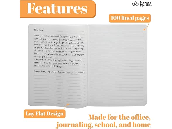 Karma Lined Notebook Journaling