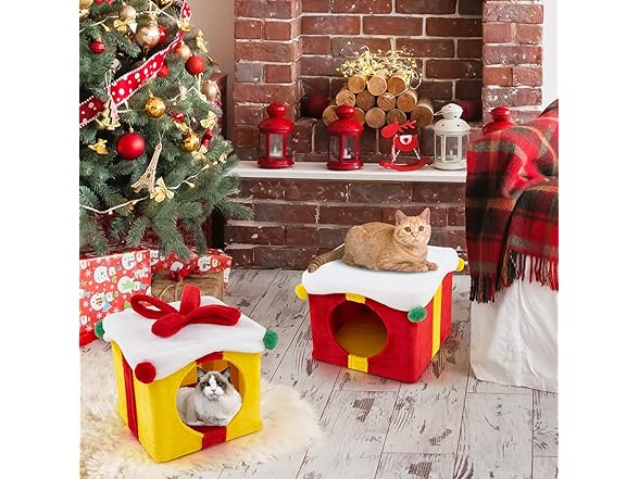 PETSITE Christmas Gift-Shaped Cat House
