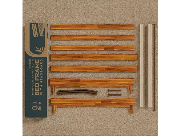 Bme Caden King Size Bed Frame and Adjustable Headboard, 15"