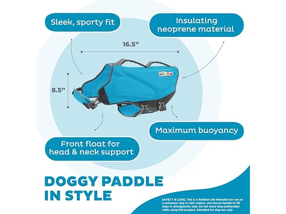 Outward Hound Dawson Swim Dog Life Jacket, H