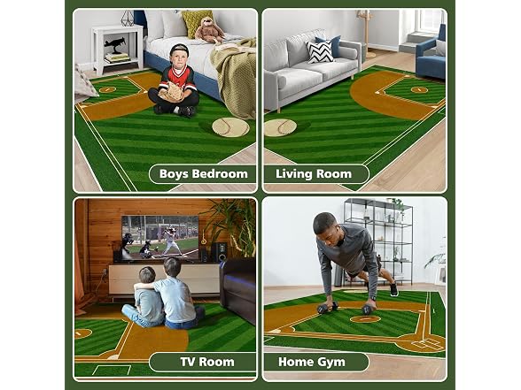 Kacvtuy Baseball Rug 5x7