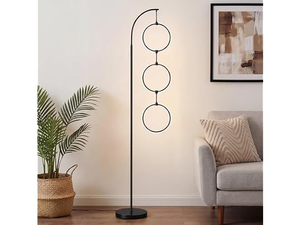 Bairth Black 3-Light LED Floor Lamp