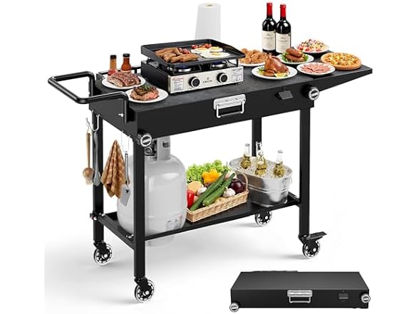 Sandpoy Portable Grill Cart, Black