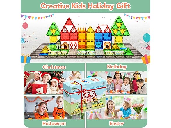 Magnetic Tiles Garden Farm Animal Set