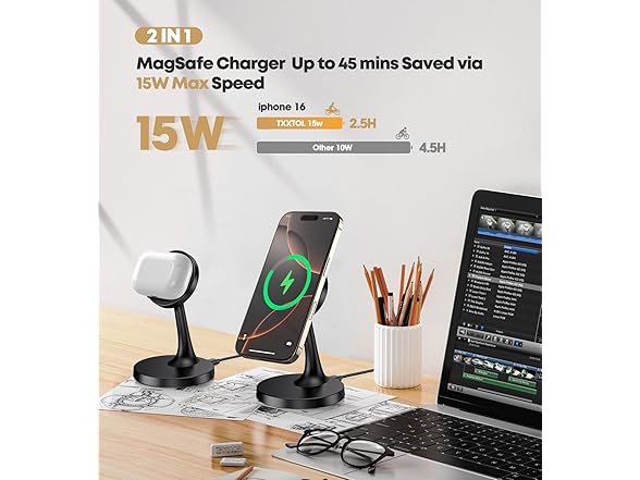 TXXTOL Magnetic Wireless Charger Stand