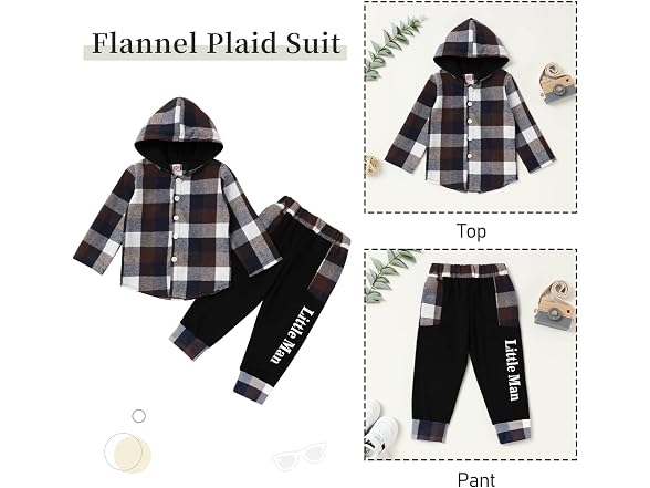 Fuermos Boys (3-4T) Toddler Boy Clothes Tops Pants