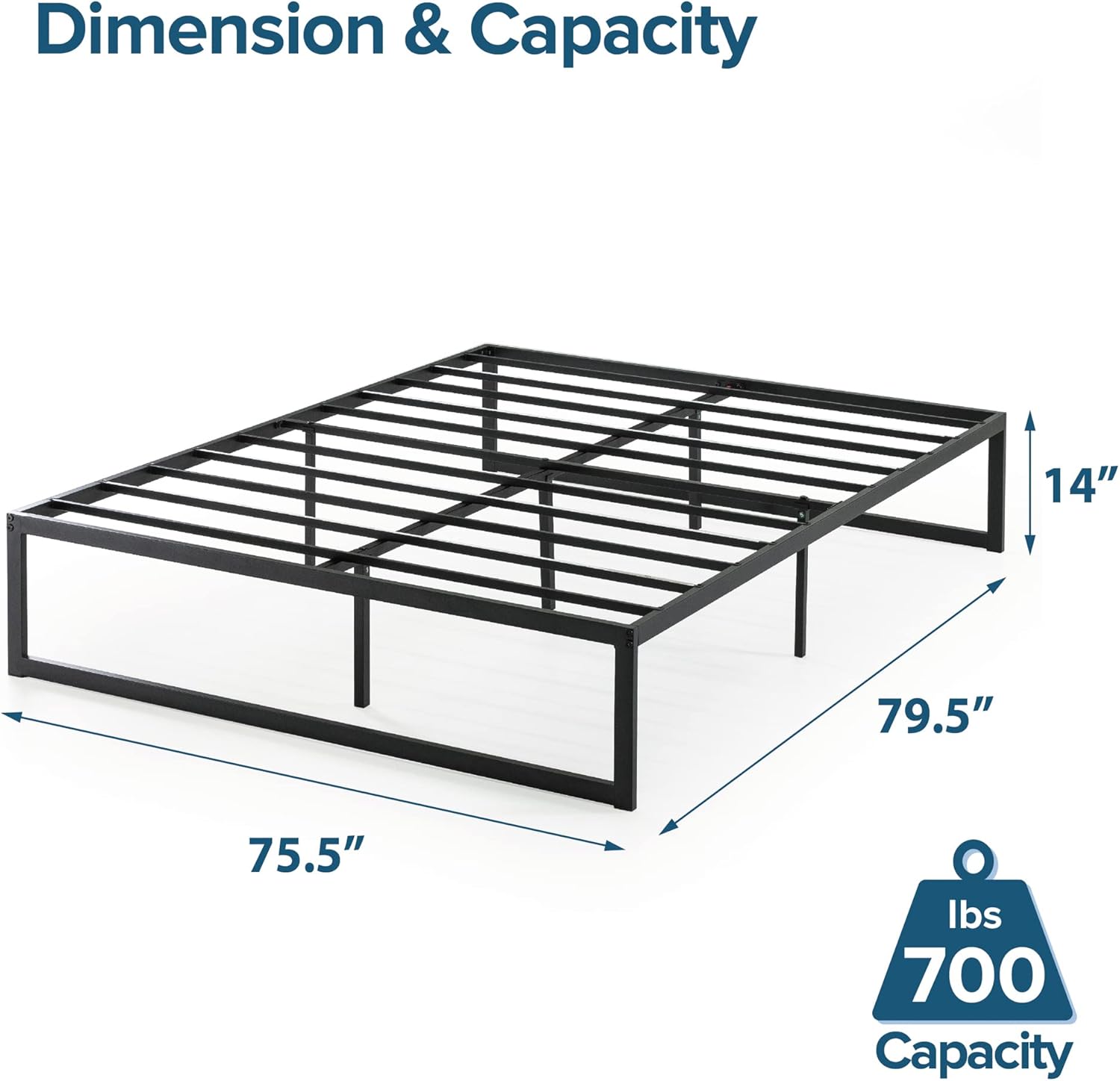 Zinus ABEL 14" Platform Bed Frame, King - Gallery 11