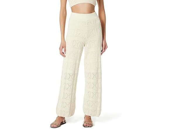 The Drop Women Diza Pull Flare Leg Crochet Pant - Gallery 10