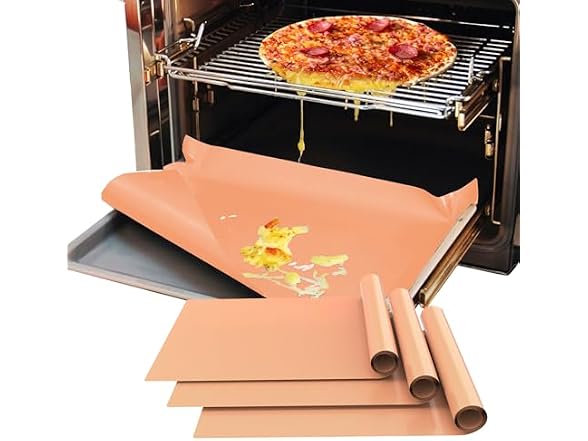 Demiwise 3 Pack Copper Oven Liners for Bottom of Oven