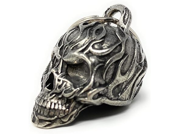 Bravo Bells Flame Skull Bell - Motorcycle Road