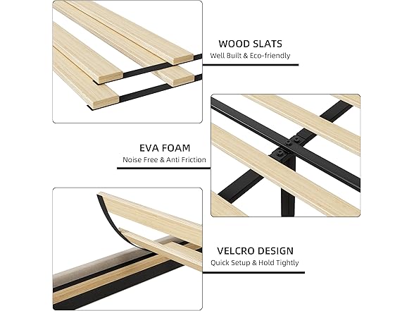 GAOMON Queen Bed Frame w/Charging Station