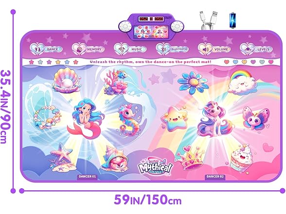 MUZREES Bluetooth Dance Pad with LED Lights