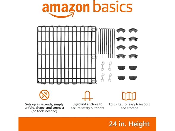 Amazon Basics Foldable Octagonal Metal Exercise Dog Playpen