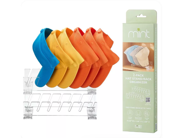 J&V Textiles 6143 2-Pack Hat Stand/Rack Organizer