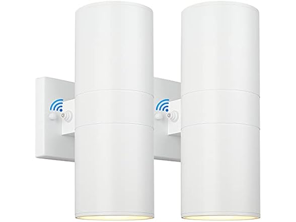 TOBUSA 2-Pack White Outdoor Wall Sconces Dusk to Dawn