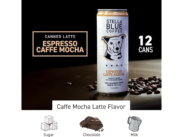 12PK Stella Blue Espresso Caffe Mocha Cans
