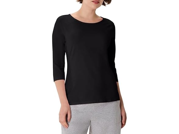 Hanes Women Stretch Cotton Raglan Sleeve Tee