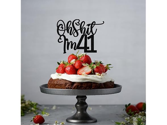Black flash Oh Sh*t I'm 41 Cake Topper