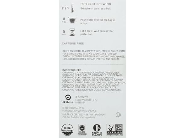 16CT TAZO Calm Chamomile Herbal Tea, Caffeine Free