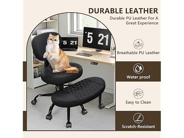 Ergonomic Cross Legged Office Chair with Wheels