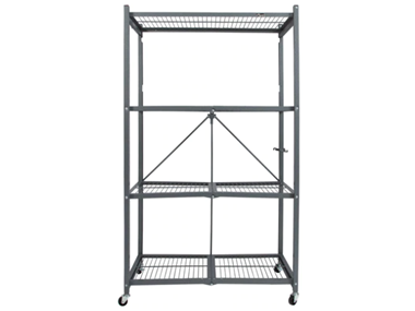 $119.99, Was $139.99, 14% Off! Origami RR5W 4-Tier Foldable Metal Shelf w/ Wheels dealfomo