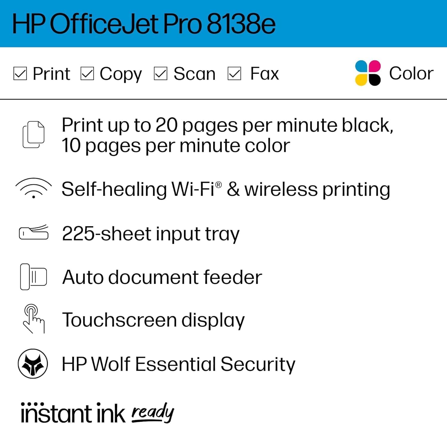 HP HP-OJPRO8138E-RB HP OfficeJet Pro 8138e Color P - Gallery 6