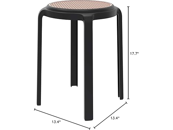 LeisureMod Round Plastic Dining Stool