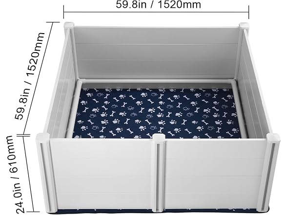 Dog Whelping Box 59.8 x 59.8 x 24.0in