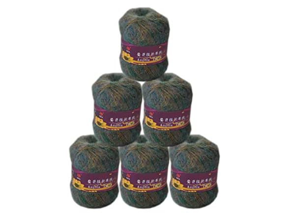 6 Skein Angola Mohair Yarn,Long-haired