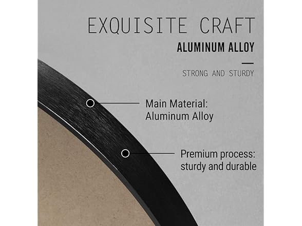 NeuType Round Mirror (Black, 32" x 32")