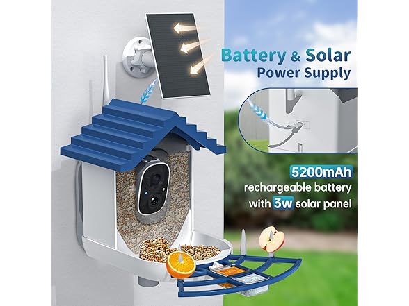 NAVFS AI Smart Bird Feeder | 2K | 2.4Ghz