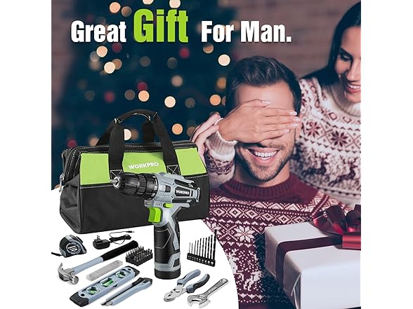 WORKPRO 12V Cordless Drill Driver Kit